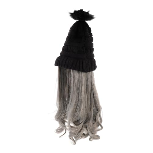 FRCOLOR 2 Sätze Abnehmbare Perückenkappe Beanie-hut-perücke Mädchen Hüte Perücken Für Frauen Abnehmbare Hutperücke Hut Perücke Perückenstück Lockig Fräulein Hochtemperaturdraht von FRCOLOR