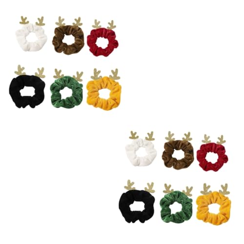 FRCOLOR 2 Sets Schicke Weihnachts-haargummis Dehnbare Haarringe Flanell-haarbänder für Damen Seile Zum Stylen und für Den Täglichen Gebrauch 6 Stück von FRCOLOR