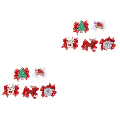 FRCOLOR 2 Sets Weihnachts-haarspangen Für Mädchen Pailletten Weihnachtsmannmütze Baum Hirsch Haarspangen Party-accessoires Für Jungen Und Mädchen 5 Stück * 2 von FRCOLOR