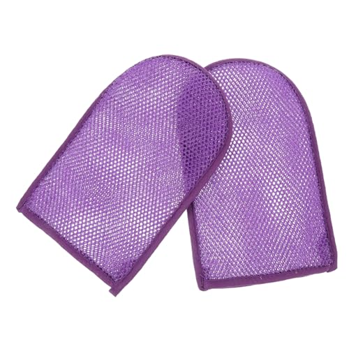 FRCOLOR 2 Stck. Badetuch Feuchttücher Körperwäscher Peeling Handschuh Reinigungsmittel Peeling-pads Peeling-handschuhe Für Den Körper Peeling-körperpeeling Aktiviert Thermal- Nylon Violett von FRCOLOR