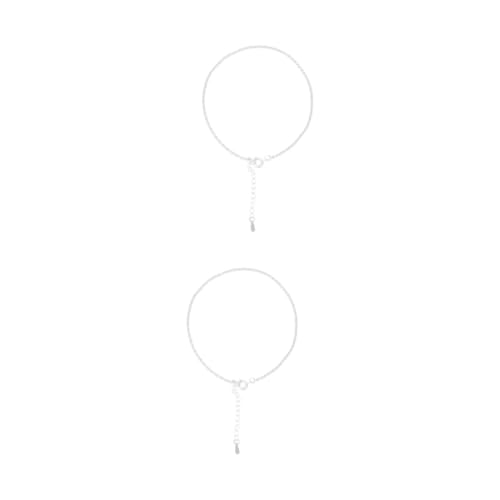 2 Stck. Damen Fußkette Silber mit Verstellbarer Antiallergisches Stilvolles Knöchelband für Partys Perfektes für Frauen von FRCOLOR