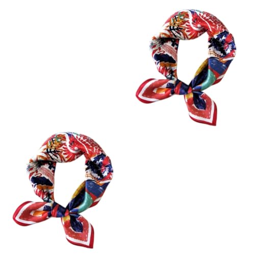 FRCOLOR 2 Stck. Damen Seidentuch Elegantes Atmungsaktives Halstuch Satin Seide Vielseitig Tragbar Kopftuch oder Schal Partys Reisen oder Verschiedene Farben von FRCOLOR