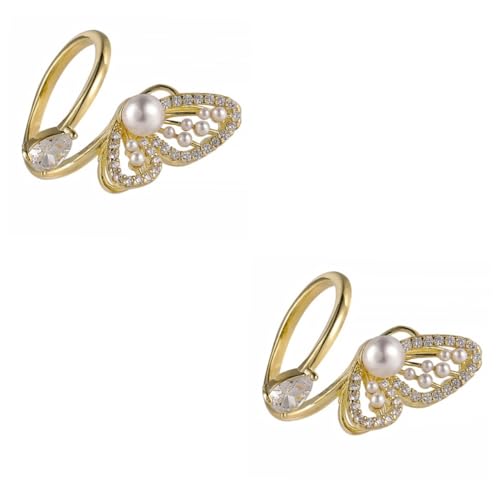 FRCOLOR 2 Stck. Finger Decor Perlenring Eleganter Einstellbarer Ring für Frauen Stilvolles Kreatives Design mit Öffnung für Freunde Langlebiges Modisches von FRCOLOR