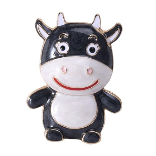 FRCOLOR 2 Stck. Kreative Kuh Brosche für Frauen Einzigartiger Langlebiger Kleidungsaccessoire Schwarze Tierbrosche für Party Festival Stilvoller Schmuck für Taschen Schals von FRCOLOR