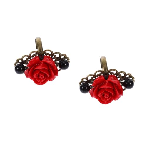 FRCOLOR 2 Stck. Retro Ring Schmuck für Eleganter Finger Schmuck Blumenmodell Hautfreundliches Material für Einzigartiger Modeschmuck für Besondere Anlässe von FRCOLOR