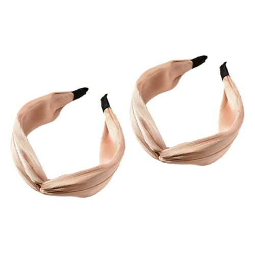 FRCOLOR 2 Stk Haarband Aus Stoff Yoga-stirnbänder Für Frauen Bananen-haarklammern Rosa Nadelspitze-applikatorflasche Kreuz Und Quer Kopf Rattenmaske Haarschmuck Mädchen Fräulein Stirnband von FRCOLOR