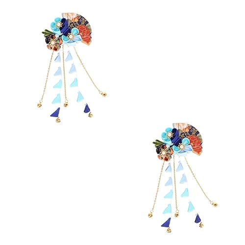 FRCOLOR 2 Stk Haarstock Accessoires für Mädchen Blumen-Haarspangen stäbchen japanische Haarnadel Hochzeitskopfschmuck Blumenhaarnadeln Kimono Kopfbedeckung China Stoff Fräulein Haarschmuck von FRCOLOR