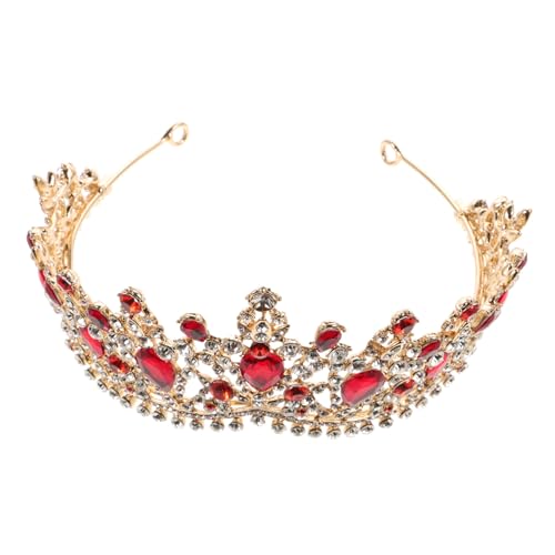 FRCOLOR 2 Stk Mode-Haarreifen hochzeitshaar schmuck wedding hair accessories Brautschmuck Strass-Königin-Tiara Haarkrone Prinzessin Krone haarschmuck braut haarband Brautkrone rot von FRCOLOR