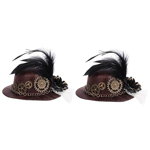 FRCOLOR 2stücke Goth Punk Mini Hut Haarspange Mit Gear Und Perfektes Haarschmuck Für Weihnachtsmusikfestivals Stilvolles Accessoire Für Damen FRCOLOR 2stücke Goth Punk Mini Hut Haarspange Mit Gear Und Perfektes Haarschmuck Für Weihnachtsmusikfestivals Stilvolles Accessoire Für Damen von FRCOLOR