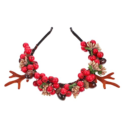FRCOLOR 2stücke Weihnachtsgeweih Haarband Mit Beeren Dekoratives Antler Headwear Für Festlichkeiten Cosplay Und Tägliches Tragen Leicht Und Für Erwachsene von FRCOLOR