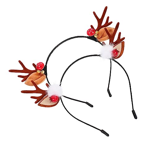 FRCOLOR 2stücke Weihnachts-haarreifen Mit Rentiergeweihen Festliche Haarschmuck Für Partys Und Alltagsmode Leicht Für Weihnachten Und Feiern von FRCOLOR