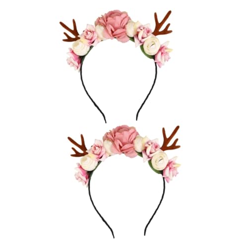 FRCOLOR 2 Stk Stirnband aus Geweihimitat Weihnachtshaarreifen Blumenstirnbänder Geweih-Stirnband Kinderhaare kinder haarschmuck kinderkleider Haarschmuck aus Geweih Weihnachts-Haarschmuck von FRCOLOR