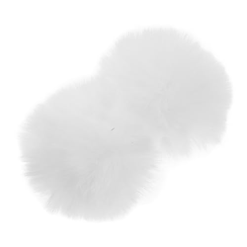 FRCOLOR 2 Stück Abnehmbare Fellbälle Schuhclips aus Kunstfell Weiße Pelz Deko für Damen Schuhe DIY Schuhschmuck Elegante Flauschige Schuhanhänger für Modische Schuhdekoration von FRCOLOR