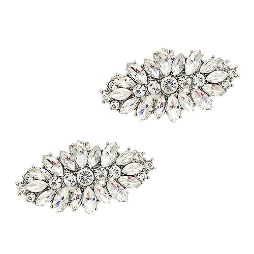 2 Stück Abnehmbare Schuhclips mit Glitzerstein für Damen Dekorative Schuhschnallen für Hochzeiten Partys Passend für Flache Schuhe Sandalen Absätze von FRCOLOR