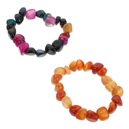 FRCOLOR 2 Stück Agate Yoga Bracelets für Männer Frauen Teiliges Unregelmäßige Form Handgefertigt Perfektes Accessoire für Partys Reisen Langlebig Leicht zu Transportieren von FRCOLOR