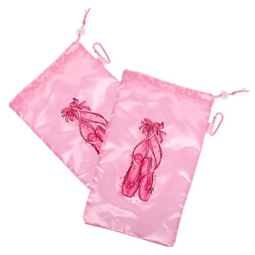 FRCOLOR 2stücke Ballettschuh-Aufbewahrungstasche Mit Kordelzug Mesh-Design Für Luftzirkulation Passend Für Junge Mädchen Und Damenballettschuhe Robust Und Vielseitig Einsetzbar Für von FRCOLOR