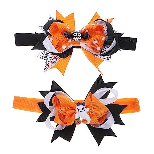 FRCOLOR 2st Halloween Haarbänder Baby Baby- Halloween- Bogen Halloween-bögen Für Mädchen Halloween-baby-stirnband Baby-kürbis-haarband Kürbis Haarband Bowknot- Haarband Kleine Binden Geist von FRCOLOR