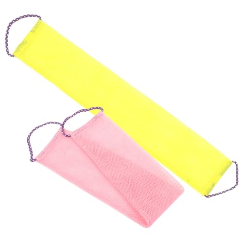 FRCOLOR 2stücke Peeling-rückenschrubber Für Dusche Peeling Bade Wäscher Rücken Wäscher Dusche Bad Waschen Handtuch Mit Griffen An Beiden Seiten Lang Genug Für Gesamten Rücken von FRCOLOR