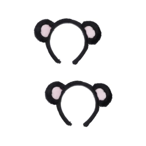 FRCOLOR Bärenohren Haarreif 2 Bärenohren Stirnband Für Kostümzubehör Kopfbedeckung Bauschige Stirnbänder Für Damen Spa Fascinator Feenohren Fuchsia Kopfhörer Haarspange von FRCOLOR