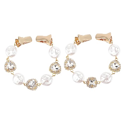 FRCOLOR 2 Stück Barock Perlen Sweater Clips Schal und Cardigan Broschen Sicherer Exposure Kragenhalter für Mädchen Vielseitig für Pullover Jacken und Kleider von FRCOLOR