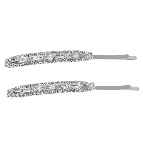FRCOLOR 2 Stück Bling Haarspangen mit Strasssteinen Funkelnde Haarklammern für Damen Sicherer Halt Modischer Haarschmuck für Hochzeit und Alltag Elegante Glitzernde Haarclips von FRCOLOR