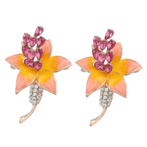 FRCOLOR 2 Stück Blumenbrosche Anstecknadel Kleidungsornament Anstecknadeln Bobby Brosche Für Frauen Swift Damen Kleid Party Strass Anstecknadel Boutonniere Anstecknadeln Hat von FRCOLOR
