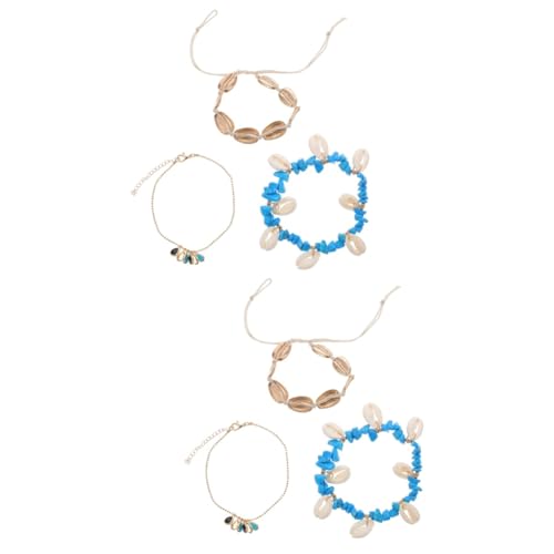 FRCOLOR 2 Stück Boho Fußkette Türkisem Einzigartige Fußkette für Frauen Verstellbare Fußschmuck für Sommer Strand Stilvolle Ankle Chain für Besondere Anlässe Perfektes für Freundinnen von FRCOLOR
