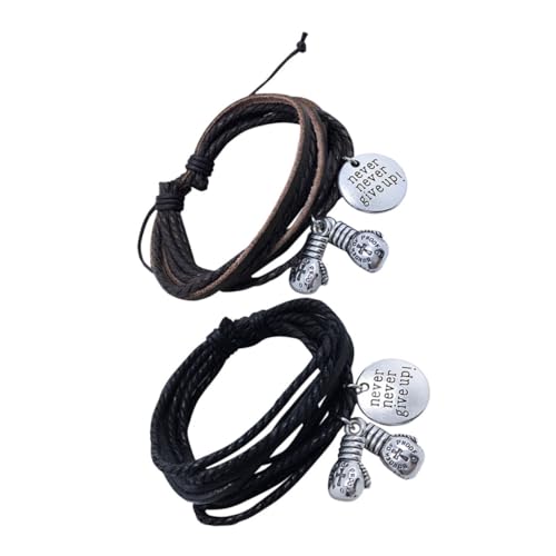 FRCOLOR 2 Stück Boxhandschuhe Schmuckanhänger Anhänger Gravur Armband Perlenhalter Set Riemen Spitzengestell Hand Goldene Buchstabenperlen Couture Perlen Ringperlen Für Die von FRCOLOR