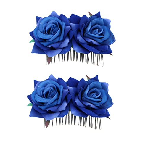 FRCOLOR 2st Brautjungfer Haarkamm Hochzeits-tiara Brautkopfschmuck Für Die Hochzeit Seitlicher Haarkamm Braut Haarnadel Floraler Haarkamm Braut Haarkamm Hochzeit Haarkamm Blumen Rose von FRCOLOR