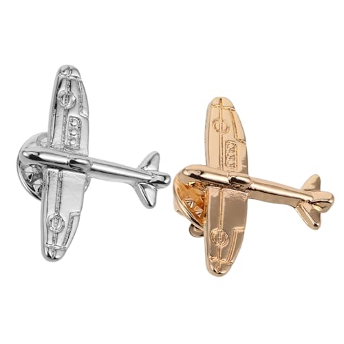 FRCOLOR 2 Stück Brosche Im Flugzeugstil Herren Manschettenknöpfe Flugzeug Brosche Flugzeug Charms Flugbegleiter Abzeichen Flugzeug Anstecker Brosche Herren Manschettenknöpfe von FRCOLOR