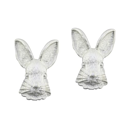 FRCOLOR 2 Stück Bunny Brosche Tierbrosche Anstecknadel Vintage Kleidung Accessoire für Frauen Silberne Kaninchenbrosche für Schals Jacken Taschen Perfektes für Besondere Anlässe von FRCOLOR