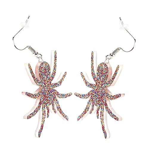 FRCOLOR 2 Stück Bunte Spinnenohrringe mit Glitzer Auffällige Ohrhänger Kreative Halloween Schmuckstücke für Damen Dekorative Ohrstecker Originellem Design FRCOLOR 2 Stück Bunte Spinnenohrringe mit Glitzer Auffällige Ohrhänger Kreative Halloween Schmuckstücke für Damen Dekorative Ohrstecker Originellem Design von FRCOLOR