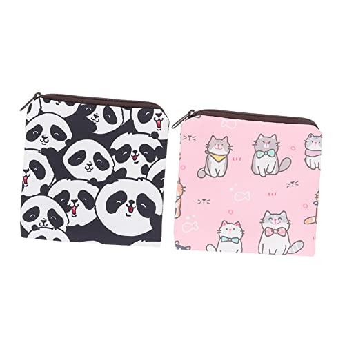 FRCOLOR 2stücke Make-up-Tasche Aus Polyester Mit Cartoon-Motiv Damenbindentaschen Stilleinlagentasche Für Menstruationsbinden Schminkbeutel Mit Reißverschluss von FRCOLOR