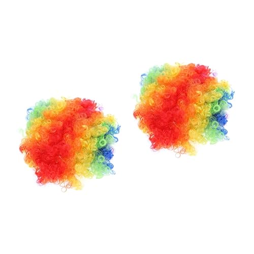 FRCOLOR 2st Vollfarbige Perücke Für Clown Mehrfarbige Afro-clown-vollfarbperücke Clownperücke Für Halloween Clown Kostüm Perücke Color Bang Clown Perücke Perücken Afrika Cosplay von FRCOLOR