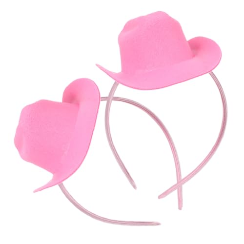 FRCOLOR 2stücke Rosa Cowgirlhut Stirnband Western Square Dance Kostüm Zubehör Mini Cowboyhut Geburtstagsparty Kopfbedeckung Für Frauen von FRCOLOR