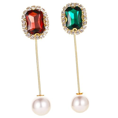FRCOLOR 2 Stück Damen Broschen mit Perlen und Quadratische Anstecknadeln aus Schmuck Accessoires für Hochzeit Abschlussball und Festliche Anlässe von FRCOLOR