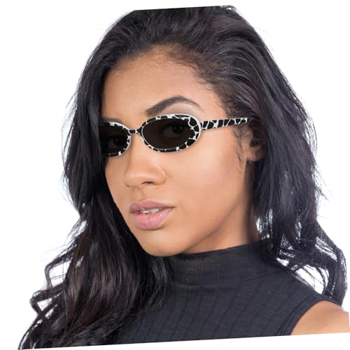 FRCOLOR 2 Stück Damen Cow Color Sonnenbrille Ovaler Kleiner Rahmen Leichte Pc Schutzbrille Modisch für Mädchen und Uv Schutz Outdoor Sport von FRCOLOR