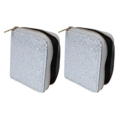 FRCOLOR 2stücke Kleine Damengeldbörse Mit Reißverschluss Glänzende Geldbörse Münzfach Für Damen Kartenetui Kleine Geldtasche Geeignet Für Reisen Shopping Und Partys von FRCOLOR