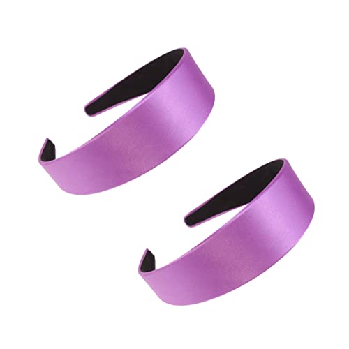 FRCOLOR 2st Kopfbandagen Für Damen Bandana-stirnbänder Für Frauen Haargummis Für Frauen Haarschmuck Haarreifen Einfarbiges Stirnband Mode Fräulein Violett von FRCOLOR