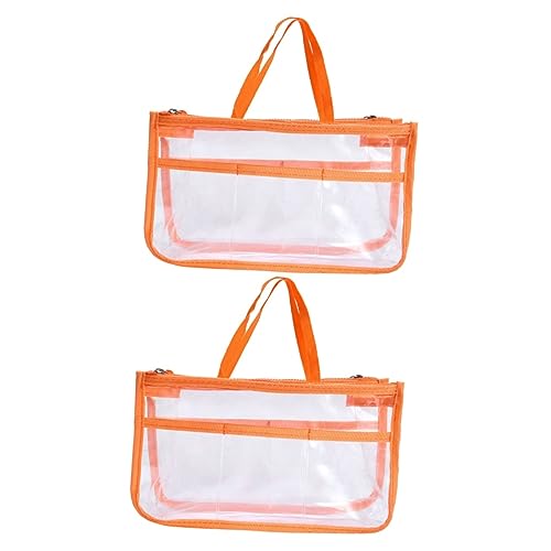 2 STK Kosmetiktaschen Für Damen Klarer Kosmetikkoffer Klare Schminktasche Damen Kosmetiktasche Damen Schminktasche Eva Kosmetikkoffer Wasserdicht Aufbewahrungskiste Fräulein von FRCOLOR