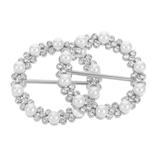 2 Stück Damen Schmuck Clips Schalring Clips für T Shirts Modeaccessoires Vielseitig für Schals Seidenwraps T Shirts Einfach zu Bedienen von FRCOLOR