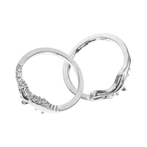 FRCOLOR 2 Stück Dinosaurier-Ring Handring schöner Dinosaurierring Tierring modeschmuck Schmuckring Ringschmuck Schmuck Mode-Accessoire Hand-Finger-Schmuck Legierung Silver von FRCOLOR