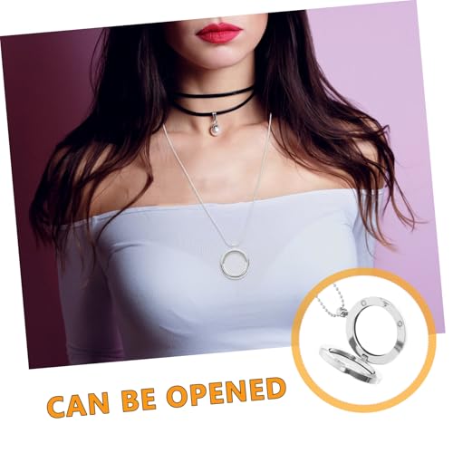 FRCOLOR 2 Stück Diy Alloy Kreis Halskette mit Offenem Rundem Medaillon Fotoanhänger zum Befüllen Legierte Schmuckkette für Damen und Herren Zufällige Farbauswahl von FRCOLOR