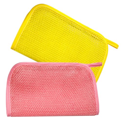 FRCOLOR 2 Stück Double Layer Nylon Exfoliating Back Scrubber Schnelles Aufschäumen Duschschwamm Vielseitiges Peelingnetz für Hand und Gesichtspflege Langlebiges Badetuch von FRCOLOR
