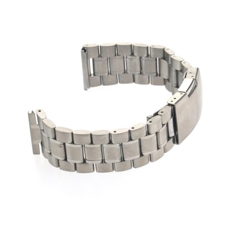 FRCOLOR 2 Stück Edelstahl Uhrenarmband mit Geradem Ende Robustes Massivglied solid link Armband Inklusive Federstegen Silberfarben Stärke Ersatzarmband für Herren und Damen von FRCOLOR