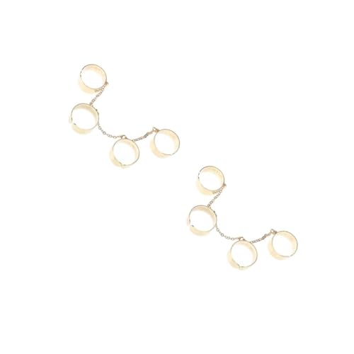FRCOLOR 2 Stück Einstellbarer Offener Punk Kettenring für Frauen Viergliedriger Fingerring Schmuck für Partys Besondere Anlässe von FRCOLOR