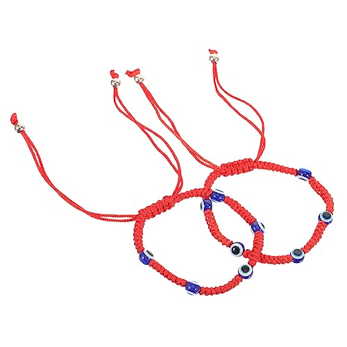 FRCOLOR 2 Stück Evil Eye Armband Verstellbares Geflochtenes String Armband für Damen Herren Glücksarmband Modisch Handgefertigt Vielseitig Tragbar von FRCOLOR