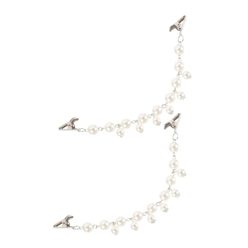 FRCOLOR 2 Stück Faux Perlen Cape Cloak Retro Cardigan Kragen Clips für Kleider Blusen und Jacken Brosche für Frauen und Mädchen von FRCOLOR