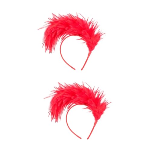 FRCOLOR 2 Stück Feder Stirnband Flapper Kopfbedeckung Kopfband Kinderkleidung Retro Party Girl Hauben Für Kinder Kleidung Für Kinder Flapper Stirnband Auffälliges Stirnband von FRCOLOR
