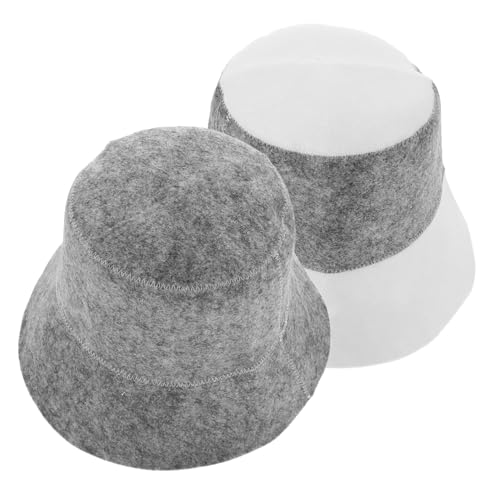 FRCOLOR 2 Stück Filz Saunahut für Damen Herren Leichte Filzmütze für Sauna Dampfbad Isolierende Saunakappe Wasserabsorbierend und Hitzebeständig Stylische Badekappe für Reisen und Zuhause von FRCOLOR